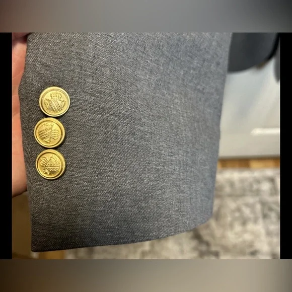 Men’s David Taylor 46R Navy Blazer Sport Coat Jacket Gold Buttons - Picture 2 of 8